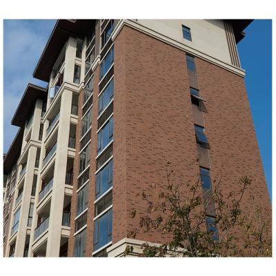 China Commercial Brick Facade Terracotta Corner Bricks Building Construction Rustic Brown Brown Slip Wall Designs Front House Thin Clay Wall Brick for sale