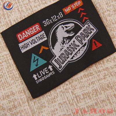 China Sustainable High Density Silk Flat Sew-on Woven Labels For Footwear And Apparel for sale