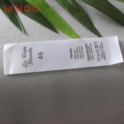 China Sustainable Machine Embroidery Printed Wash Garment Care Nylon Clothing Label for sale