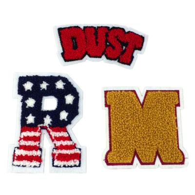 China 3D Sew On Customized Chenille Embroidered Sports Letter Patches For Garment for sale