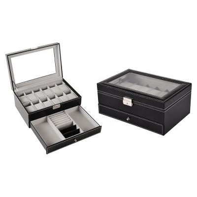 China 12pcs Collection Watches High Quality Leather Wooden Case PU Watches And Jewelry Boxes for sale