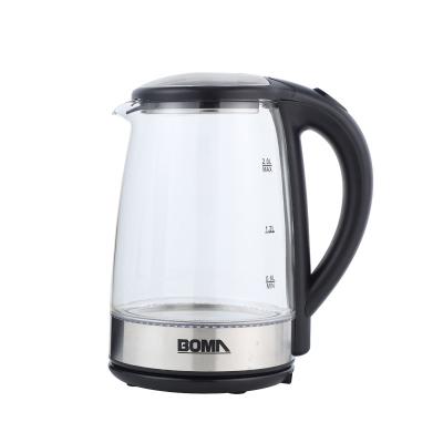 China 360 High Quality Anti-overheating Water Tea Kettle Base BOMA 2.0L 220V 1500W Degree Home Use Cordless Glass Electric Kettle Good Use To Kitchen for sale