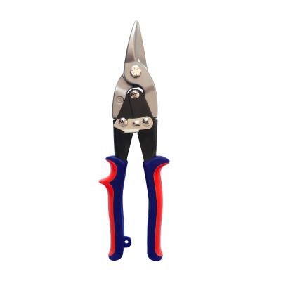 China Straight sharp professional cutting sharp scissors / left / right head cutting aviation steel tin scissors for sale