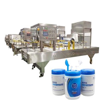 China Semi Auto Canister Wet Wipe Machinery Wet Tissue Production Line for sale