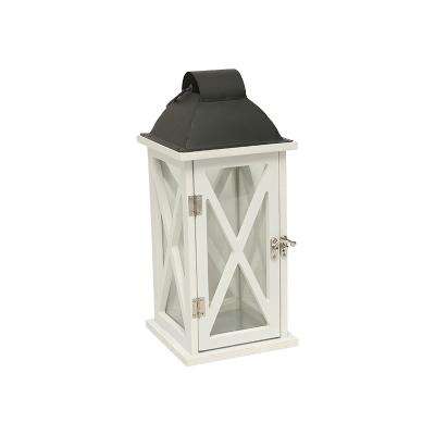 China Wood+iron professional manufacturing cheap wooden storm garden lantern for sale