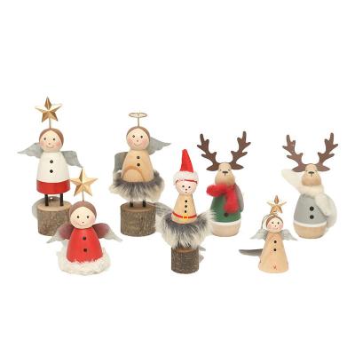 China Wooden Promotional Custom High Quality Cute Christmas Table Home Decor for sale