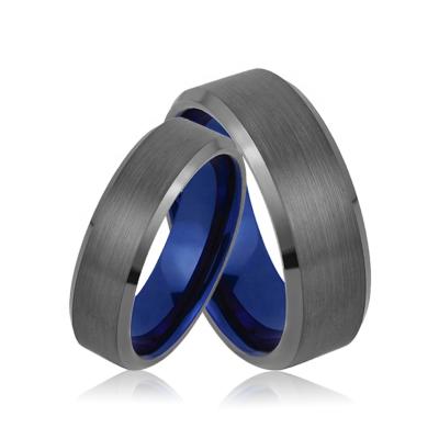 China CLASSIC Gunmetal and Blue Carbide Ring Blank Men's Tungsten Women's Ring for sale