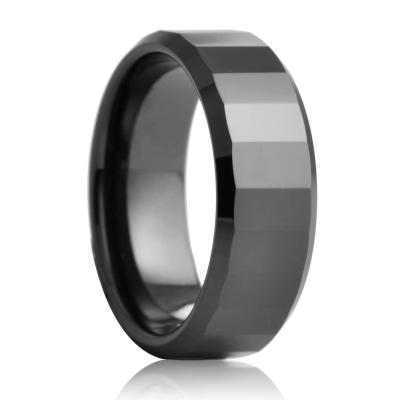 China CLASSIC Men's Black Zirconia Ceramic Wedding Ring for sale