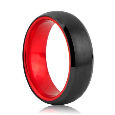 China / Sporty Black Red Aluminum O Ring Casual Dome Brushed O Ring for sale