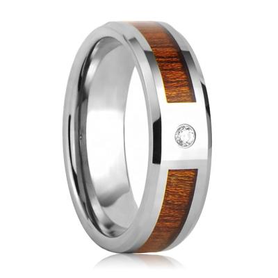 China CLASSIC Tungsten Ring Blank of Diamond Wedding Ring 6MM for wood inlay for sale