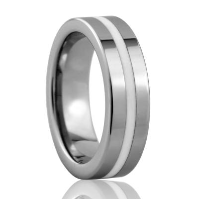 China TUNGSTEN Flat Tungsten Ring Blank For Resin Inlay Tungsten Carbide Blank Rings Jewelry for sale