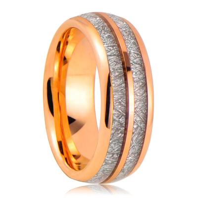 China CLASSIC Rose Gold Jewelry Gibeon Meteorite Tungsten Carbide Ring for sale