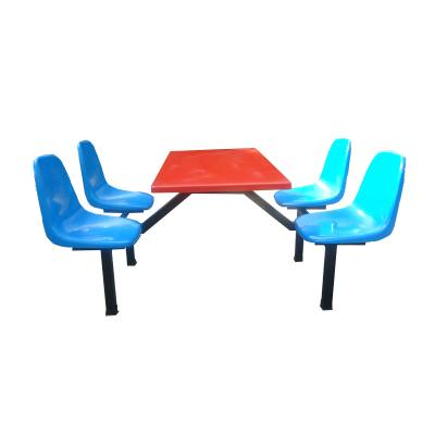 China School Cafeteria Restaurant Fiberglass Table And Chairs For 4 Persons for sale