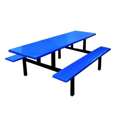 China Sturdy Matte Finish Rectangular Dining Table Set With Metal Legs for sale