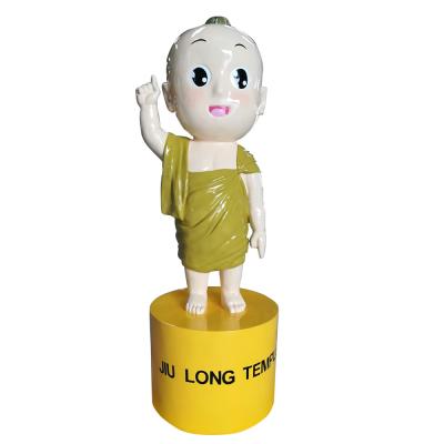 China Fiberglass Monk Cartoon Statue Resin Character Image Statue for sale