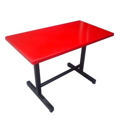 China 1100 X 600 X 750mm Modern Fibreglass Dining Table With Metal Legs for sale