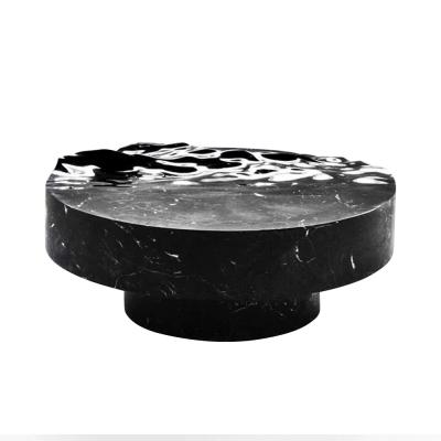 China Fibreglass Ocean Wave Shape Imitation Marble Round Tea Table for sale