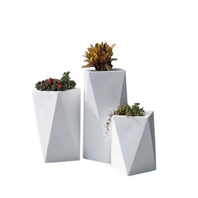 China Square Fibreglass Planter High Planter For Indoor And Outdoor Use for sale