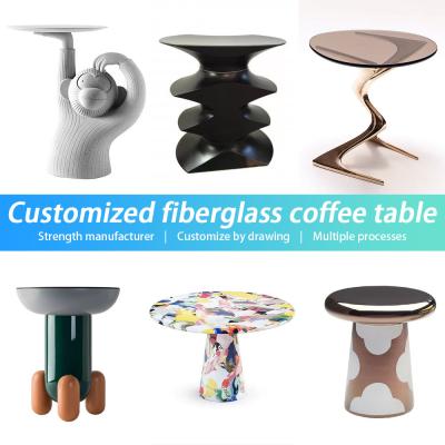 China White Wholesale Fiberglass Coffee Table Customized For Hotel Clubhouse for sale