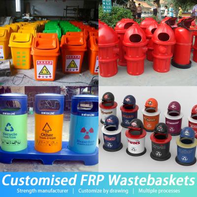 China Fibreglass Reinforced Plastic FRP Products Wastebaskets Customised Manufacturers for sale