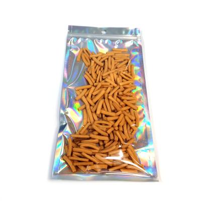 China Custom Edible Food Packaging Hologram Logo Aluminum Foil Mylar Plastic Resealable Moisture Proof Smell Proof Small Bags for sale