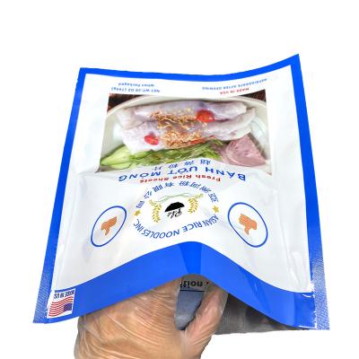 China Moisture Proof Disposable Custom Printed Rich Noodle Food Preservation Fresh Flat Packing Bag for sale