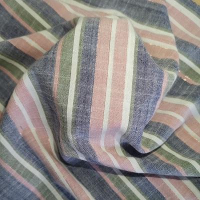 China High Quality Anti Pill Span Linen Like Stripes Dye Rayon Fabric For Women Dressing for sale