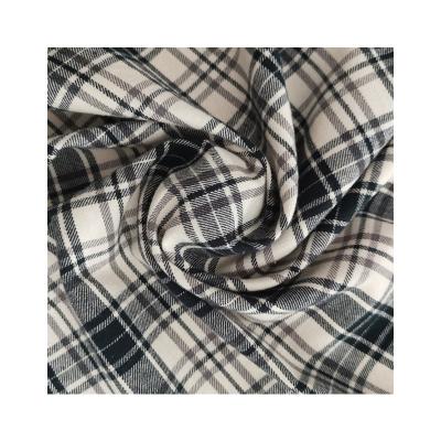 China HIGH QUALITY BREATHABLE 100%COTTON BLACK FLANNEL DOUBLE WOVEN PLAID FABRIC FOR SHIRT for sale