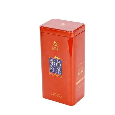 China Recyclable Rectangular Custom Coffee Spice Tea Tin Box Luxury High Quality Metal Tin Can Snack Storage Container Packaging for sale