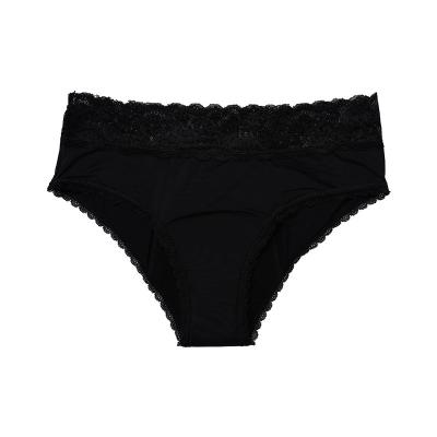 China Antibacterial Women's Hippy Lace Period Panties Detachable Button Four Layer Leak Proof Menstrual Period Briefs for sale