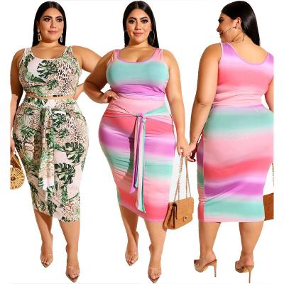 China 2021 New Fashion Women's Breathable Dresses Stretching Leaf Summer Plus Size Women's Dress for sale