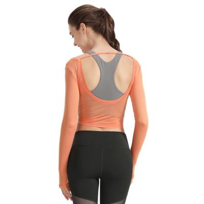 China 2021 Breathable New High Quality Gym Wear Yoga Tops Translucent Design Women Long Sleeve Fitness Yoga Wear Women Gym Tops for sale