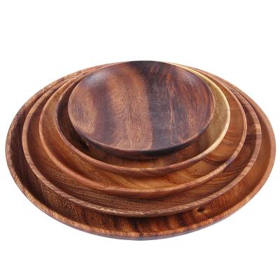 China Mini Serving Tray Round Acacia Sustainable Wooden Dish Kitchen Home Household Items DIY170115 Diyue Tray Eco Friendly Supplying Dish for sale