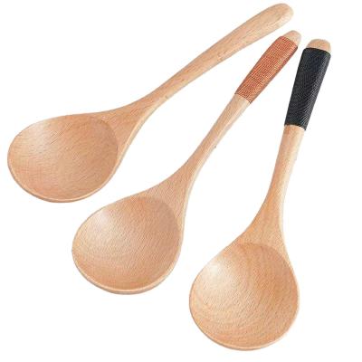 China DIY214252 Eco Sustainable Household Items Outdoor Portable Camping Wooden Tableware Diyue Utensils Dessert Food Wooden Serving Spoon Beech Wood Spoon for sale