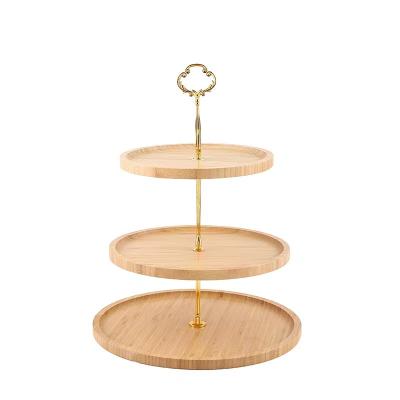 China Diyue DIY21961 Sustainable Home Party Cake Stand Bambo Show Serving Trays Amazon Hot Sale Acacia Wood Christmas Tier Dishes for sale