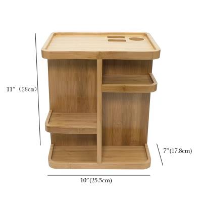 China Hot Sale Diyue Amazon Bamboo Makeup Storage Rack Household Goods DIY211151 INS Desk Organizer Shelf Viable Home Office Storage for sale