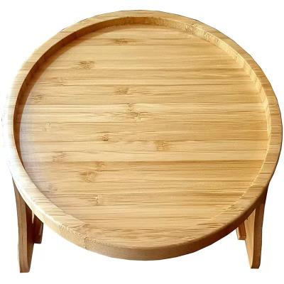 China Diyue Sustainable Household Items DIY121116 Home Kitchen Cafe Serving Tray Bamboo Wooden Plates Amazon Hot Sale Arm Rest Bamboo Dishes for sale