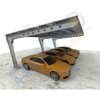 China HOME PV System Waterproof Solar Power Panel Rack Carport Carbon Steel Solar Carport Structure For 2 EV Electric Cars Anti Hot for sale