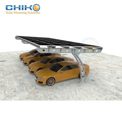 China Commercial Cost Effective PV Rack For Commercial Parking Lot Steel Vs Solar Parking Lot Solution T Design For 1 Side for sale