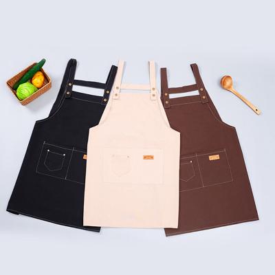 China Eco-Friendly Denim Aprons For Women And Men Unisex Jean Cross Back Apron Adjustable Neck Chef Barber Painter And Gardener Adjustable for sale