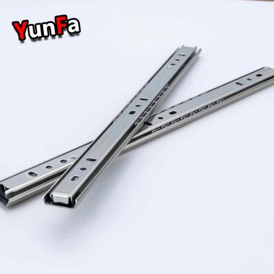 China OEM Factory Jieyang Mini Drawer Slides Metal Steel 2-Fold Guide Open Drawers 27MM 1.0mm Thickness Double Muffler for sale