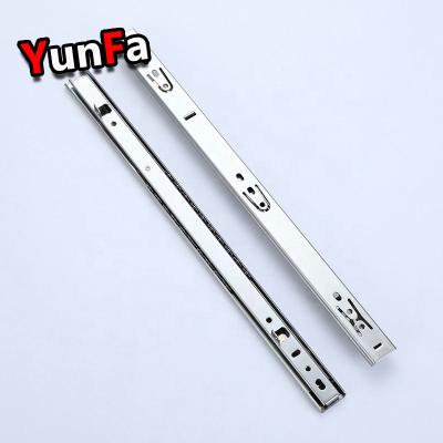 China 27mm Silent 2 Fold Furniture Keyboard Cabinet Telescopic Runner Under Drawer Rail Ball Bearing Bayonet Mount Drawer Slide for sale