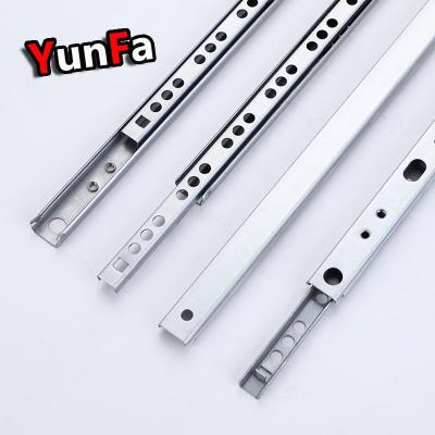 China Cabinet 17mm 2-Fold Mini Ball Bearing Drawer Runner Silent Telescopic Channels Furniture Factory Two-Way Drawer Slide for sale