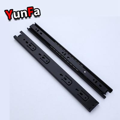 China Silent Silent Hardware Accessories 3-Section 35mm Telescopic Channels Side Mounted Slide Drawer Track Rail for sale