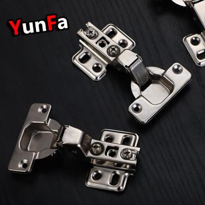 China Furniture Wardrobe Kitchen Iron Half Overlay Hinge Cabinet Door Hinge Concealed Hardware Fixed Clip Top for sale