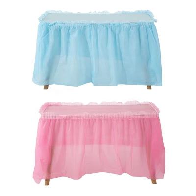 China 73x400cm CIA Disposable Table Skirt Peva Plastic Table Skirts Cover For Birthday Banquet Party Wedding Festival Home Decoration for sale