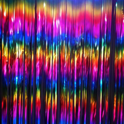 China Party Decorative Gradient High Strength Color Strip Foil Strip Festival Decorative ALUMINUM FRINGE CURTAIN for sale