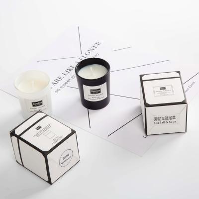 China INS Factory Direct-sale Three-color Glass Cup Incense Candle Smokeless Aroma of Soy Wax Candle Match Hands Ceremony for sale