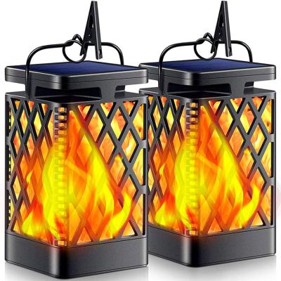 China Garden Customize European Style Sensor Flame Light Solar Lantern Hanging Light Garden Decoration for sale