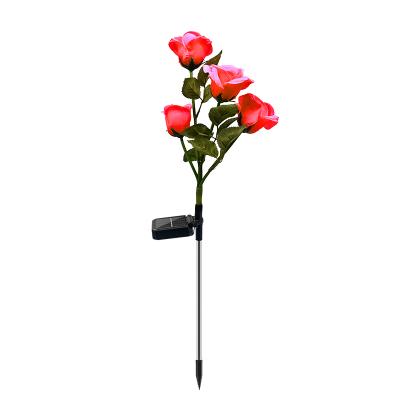 China New Solar Artificial Eternal Rose Wedding Room Decorative Flower LANDSCAPE Light Garden Yard Lawn Night Lamp Wedding Decorative Light for sale